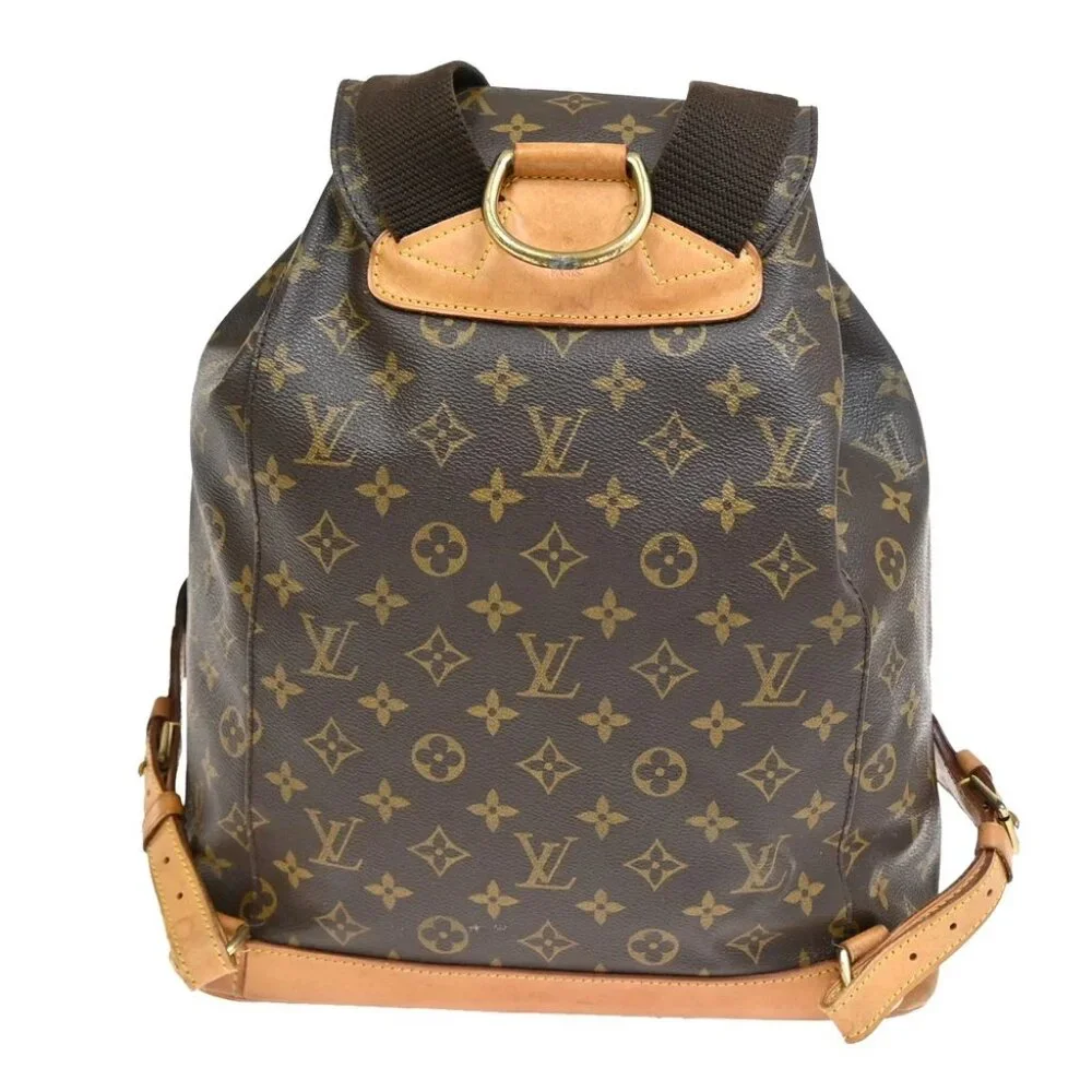 LOUIS VUITTON Montsouris GM Backpack Bag Monogram Leather Brown